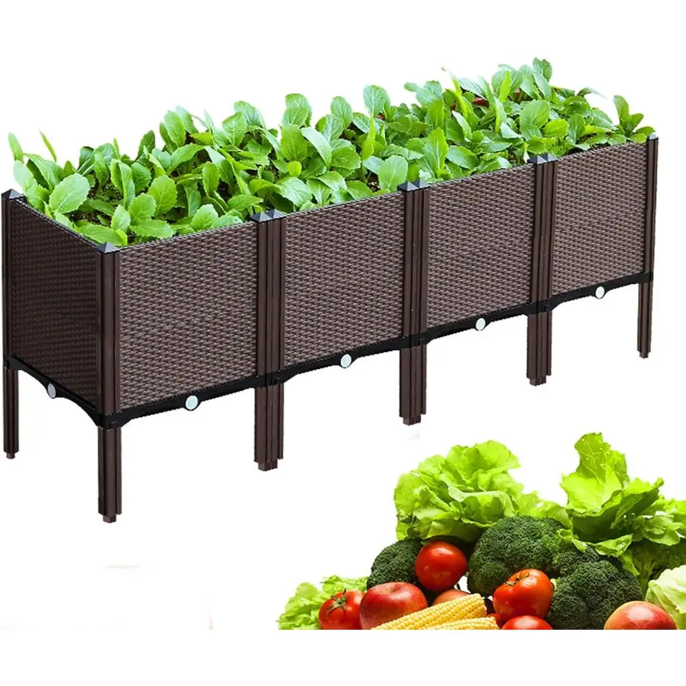 

Elevated Garden Bed Kit - 61H x 15W x 21L, Outdoor/Indoor Planter for Growing Vegetables, Herbs, and Succulents