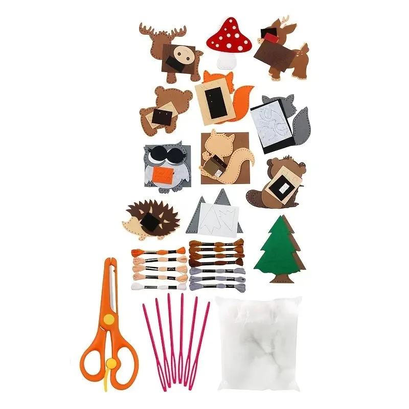 Dinosaurier Nähen Bastelset DIY Kinder Basteln Nähen Set Pädagogische Anfänger Nähen Gefüllte Weihnachten Nähen Bastelset Filz Ornamente – Detail 23