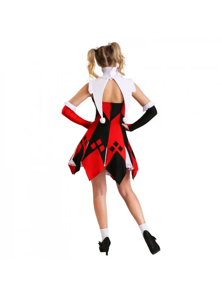 

Взрослый женский костюм клоуна на Хэллоуин, сценическая одежда для выступлений, одежда из полиэстера, традиционный китайский сле