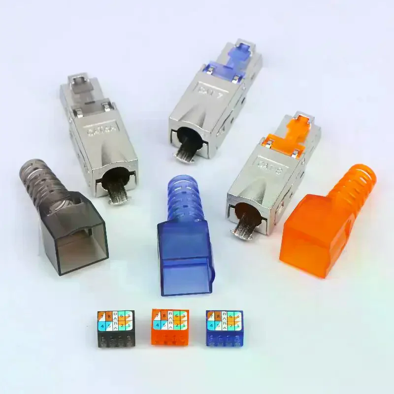 RJ45 Cat8 Connector - Zinc Alloy Shielded Ethernet Plug for 23AWG SFTP Cables, 2000MHz 40Gbps LAN Network Termination