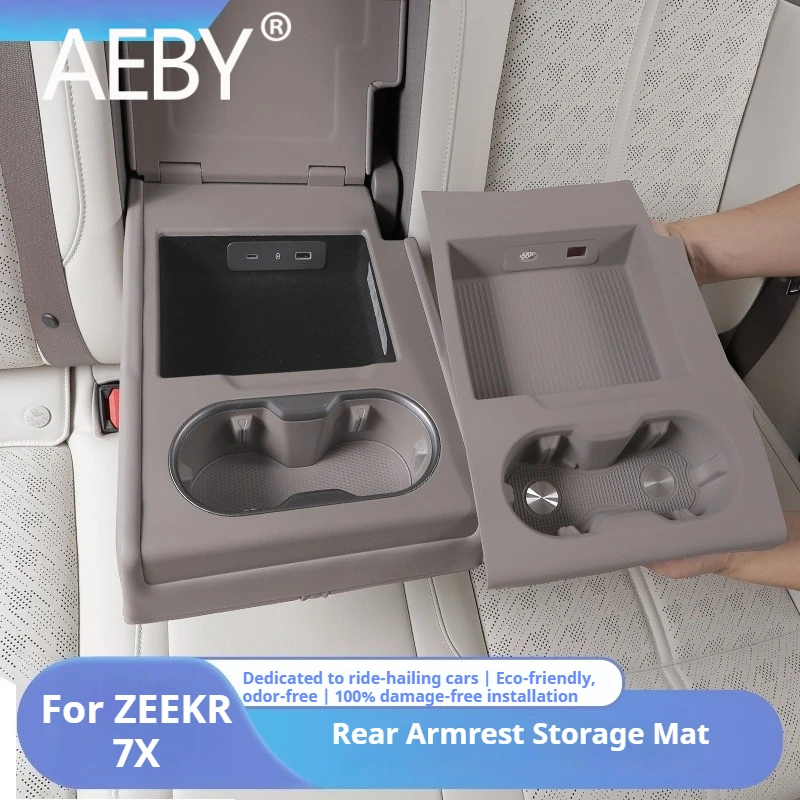 

AEBY For ZEEKR 7X 2024 2025 Armrest Box Storage Tray Center Console Organizer Anti-Dust Slipproof Custom Fit Car Interior Parts