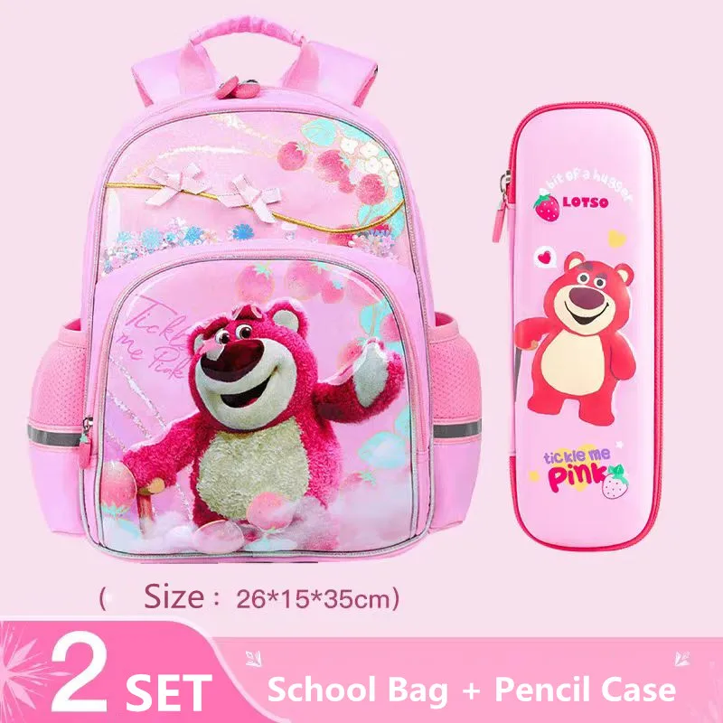 Disney Lotso Girls School Bag Toy Story Primary Student Shoulder Orthopedic Backpack Large Capacity Mochilas Escolare Primaria