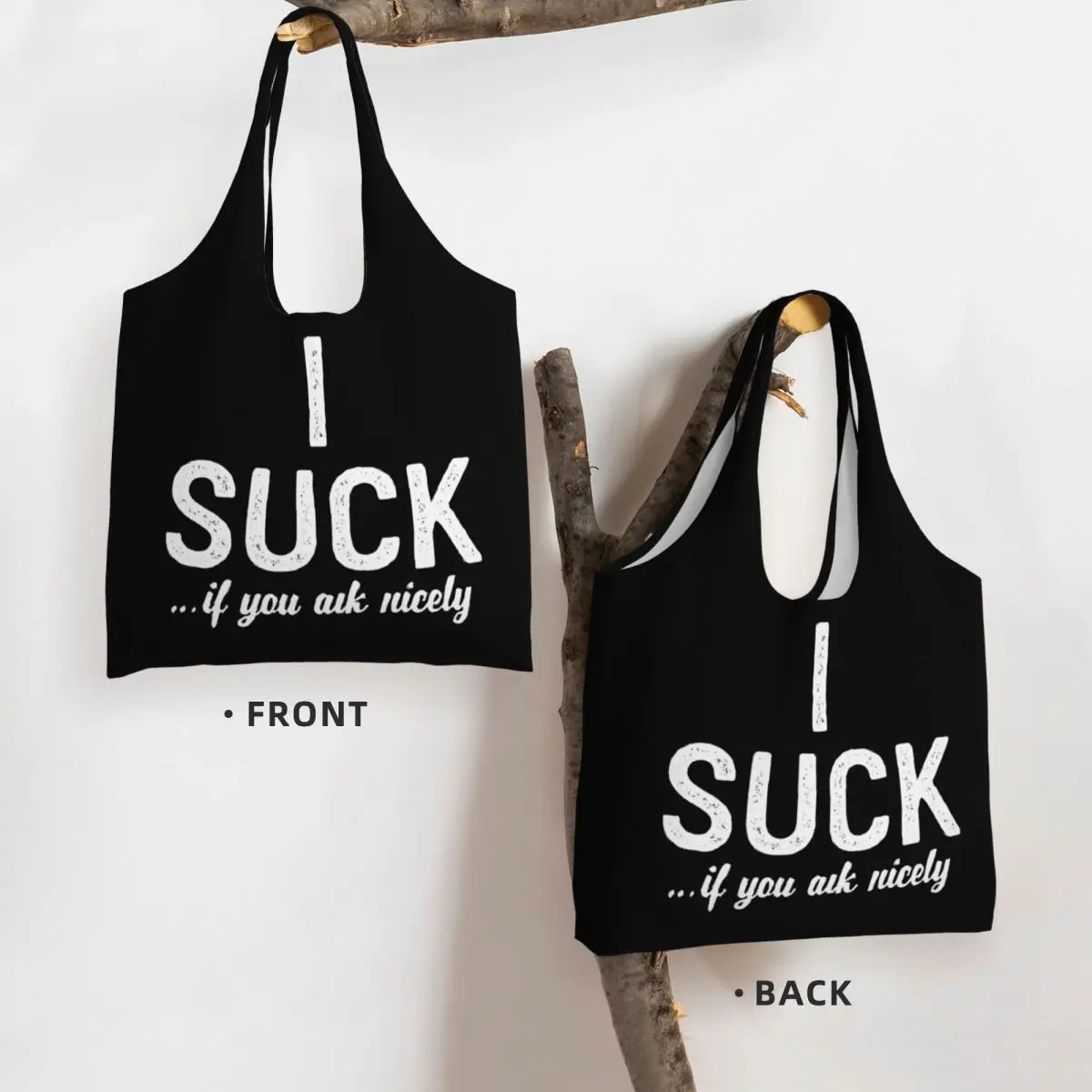 I Suck If You Ask Large Capacity Canvas Tote Bag Single Shoulder Work Commute Bag For Women Eco-Friendly Shopping Bag