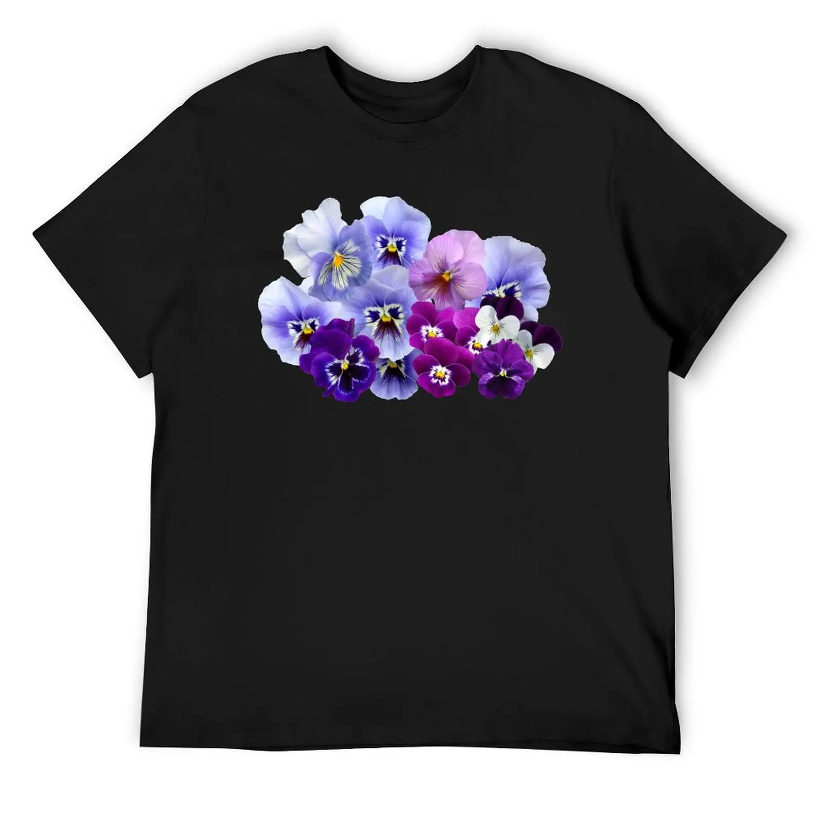 Floral Pattern Purple Violets Violas Flowers Forget-me-nots T-Shirt street wear customs new edition men t shirts high quality