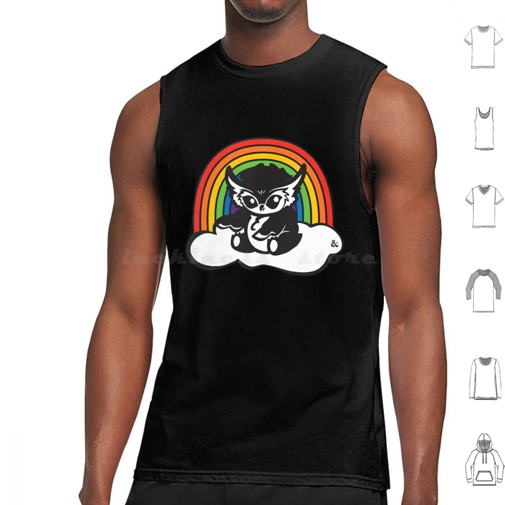 Merch Pride 2022 D&d Owlbear Shirt Tank Tops Vest Sleeveless Pride 2022 D D Owlbear Cute Colorful Animals Rainbow Flowers