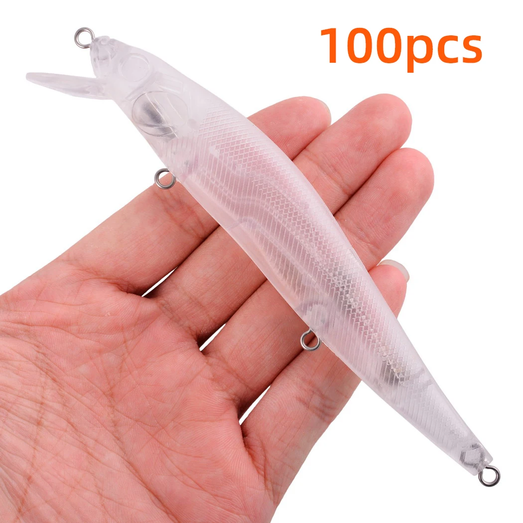 

100pcs Unpainted Fishing Lure 14 cm/17.7g Minnow Crankbait Wobblers Perch Artificial Bait Pike Carp Bait Swim Bait Fishing Pesca