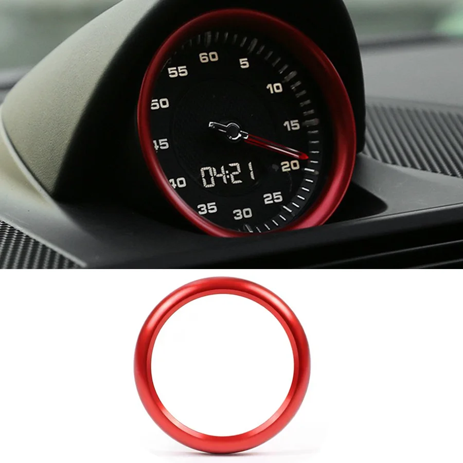 Car Clock Decoration Ring For Porsche Cayenne Macan Panamera 911 718 Stopwatch Compass Stopwatch Sticker Decoration Trim