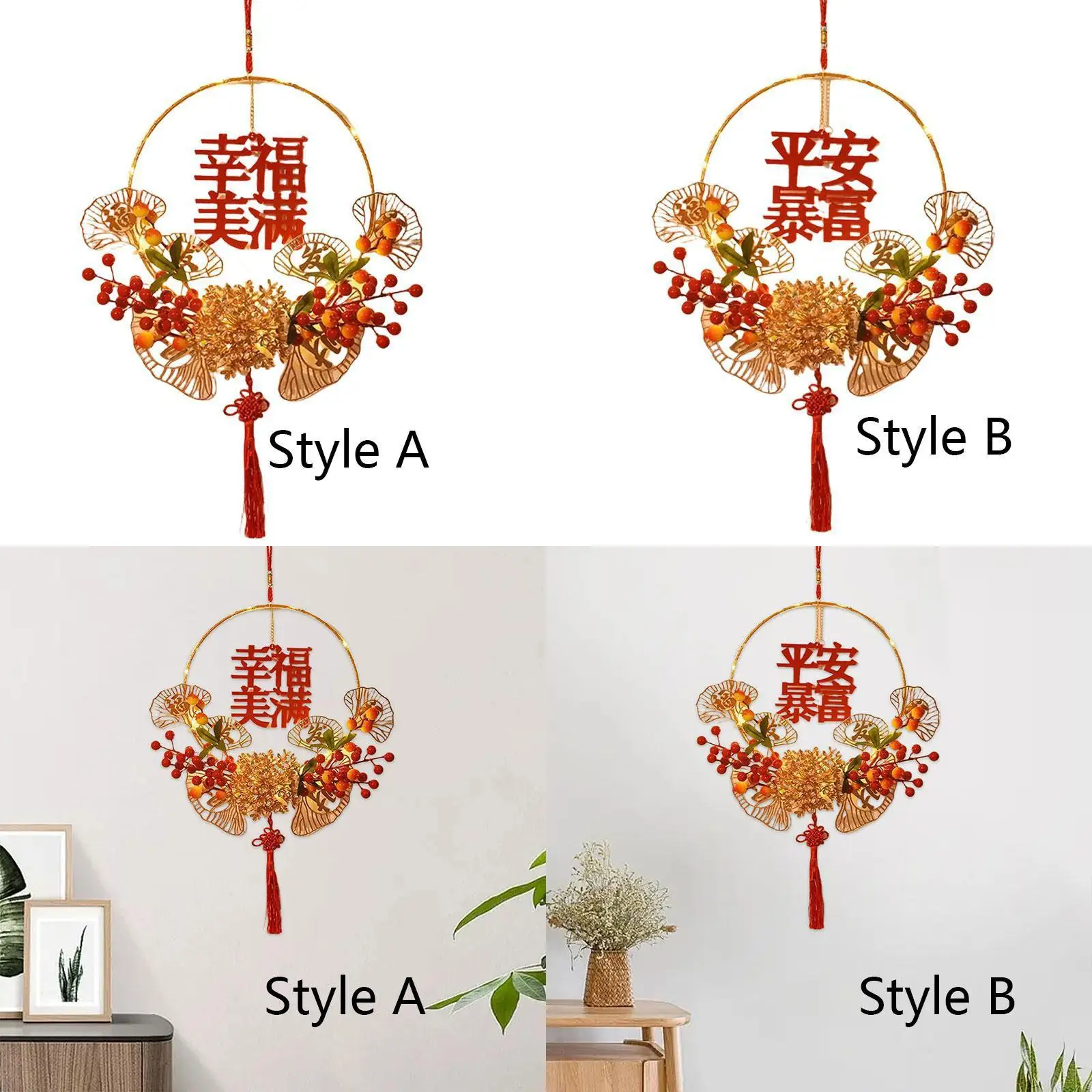 Luminous New Year Wreath 2025 Lunar Year Wreath Home Decor Winter Wreath