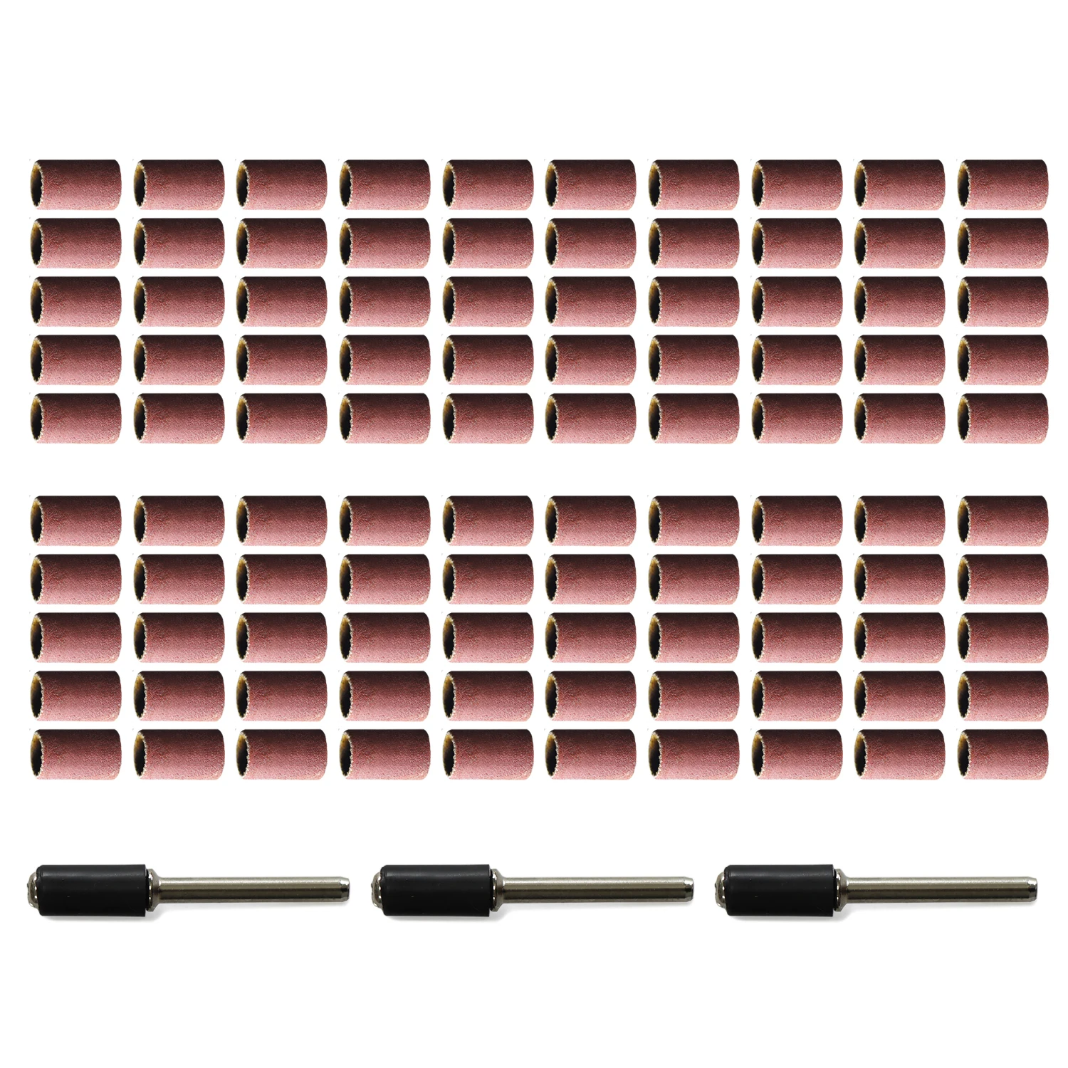 103PCS Grit 400 Sanding Drums Kit Sanding Band 2.35mm or 3.17mm Sand Mandrels Fit for Dremel Nail Drill Rotary Abrasive Tools