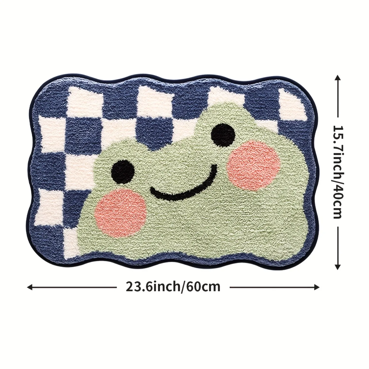 Frog Design Non-Slip Bath Mat | Soft, Absorbent & Machine Washable Bathroom Rug with Non-Slip Backing, Practical Home Decor