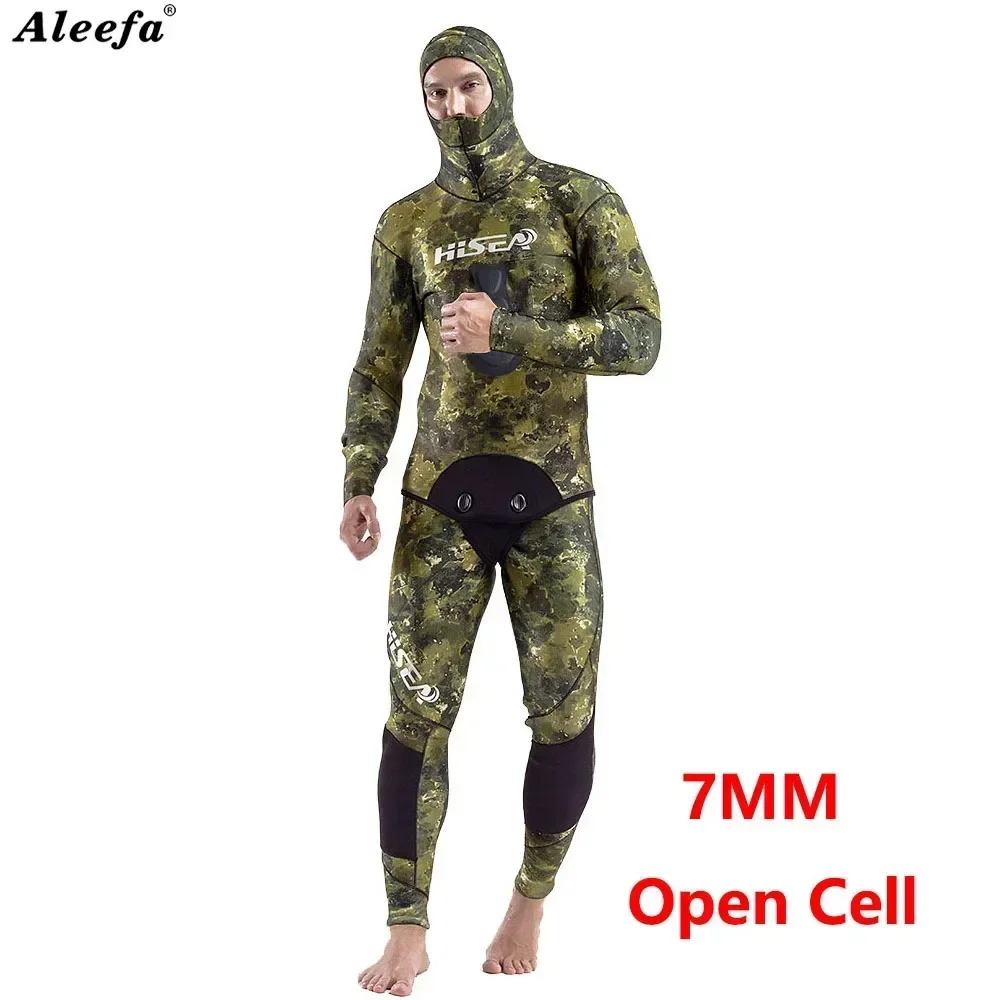 

Men's Camouflage Open Cell Wetsuit 7mm- Durable CR Neoprene for Spearfishing and Diving,Freediving Two pieces Set