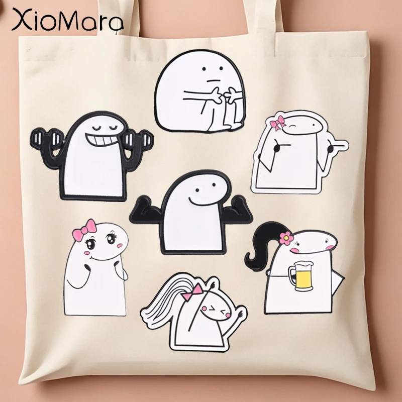 Funny Flork Meme Enamel Pins Gym Fitness Workout Muscle Dumbbell CartoonCcharacters Booches Lapel Badge Jewelry Gifts for Friend