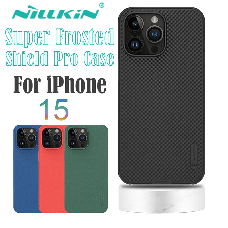 

NILLKIN для Apple iPhone 15, супер матовый защитный чехол Pro, Жесткий Бампер 360 дюйма, задняя крышка, Защита камеры, чехол из поликарбоната и ТПУ для iphone15