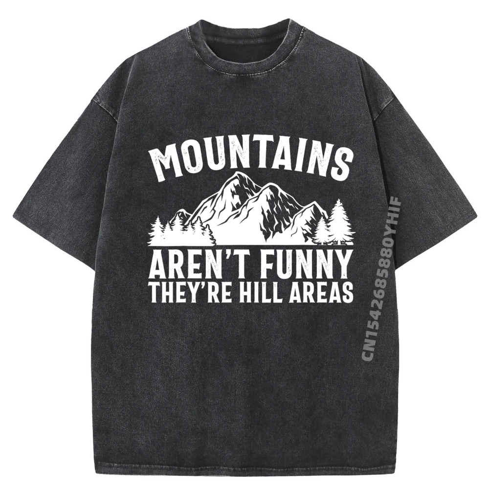

Горы не забавные, они холм, зоны, забавные футболки с рисунком для пешего туризма, мужские футболки большого размера, мытая мужская футболка