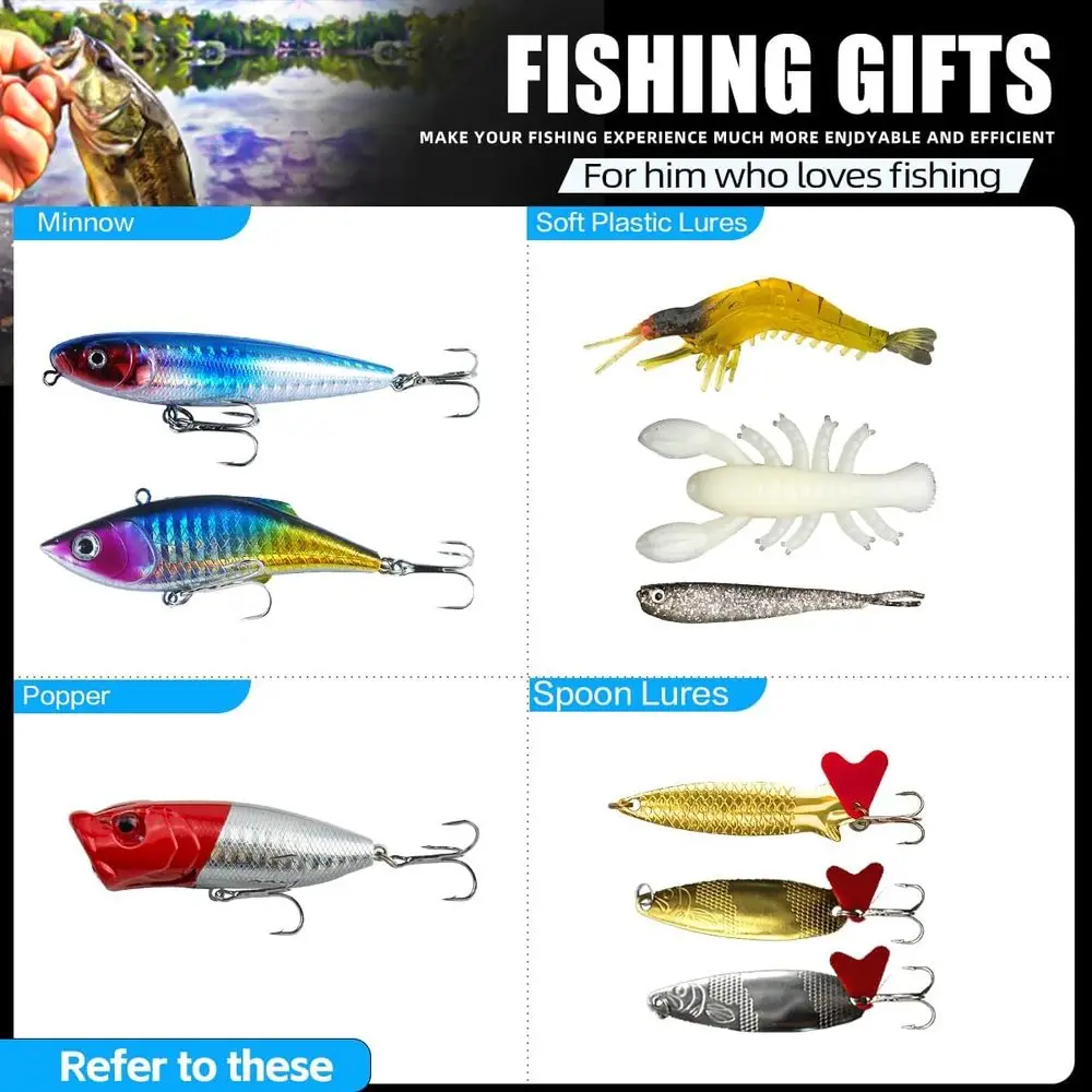 مجموعة صيد السمك والباس وسمك السلمون المرقط والسلمون: السحر والمعالجة والأعلام والملاعق والديدان الناعمة والرقص والمزيد