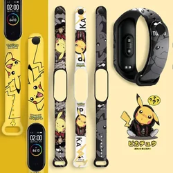 Pokemon Pikachu Millet Strap Mi Band per Xiaomi 7 4 5 6 Cartoon Animation bracciale Strap Tpu cinturino sportivo sostituibile