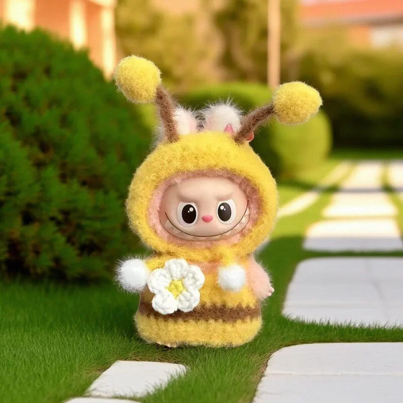 Vêtements de printemps rose pour Labubu 4.0, ensemble de costumes de lapin, bonhomme de neige et abeille, vêtements de poupée, accessoires floraux, vêtements cadeaux uniquement