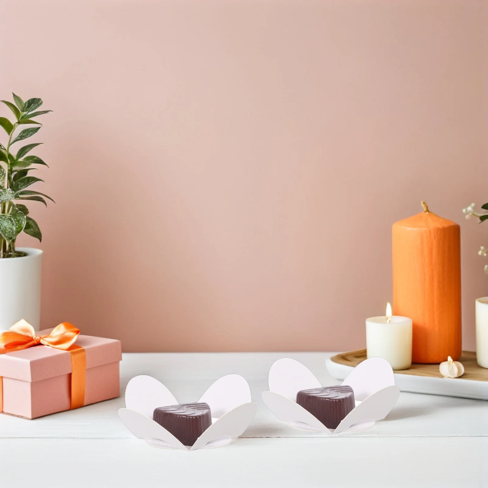 

200Pcs Chocolate Flower Holders Paper Floral Cupcake Liners Valentine Wedding Candy Truffle Wrappers Baking Cups