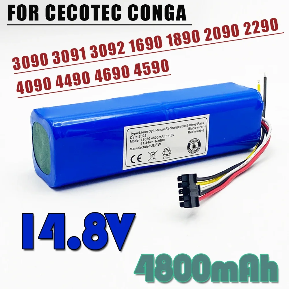 

14.8V 4800mAh 100% New CECOTEC CONGA 4090 4490 4690 4590 Mopping Robot Battery Pack Netease Intelligent Manufacturing NIT Mode