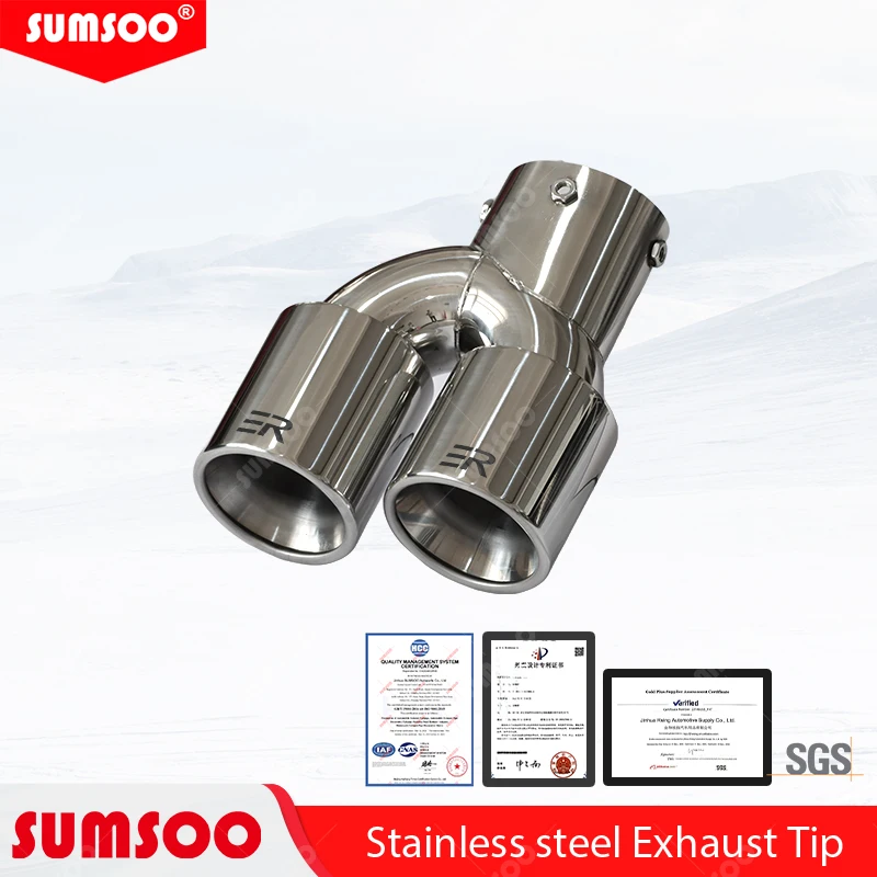 

Genuine sumsoo 90*70 Inlet Universal Rear Exhaust Tip For BMW G28 Tail Pipe Muffler Glossy Stainless Steel Car Accessories