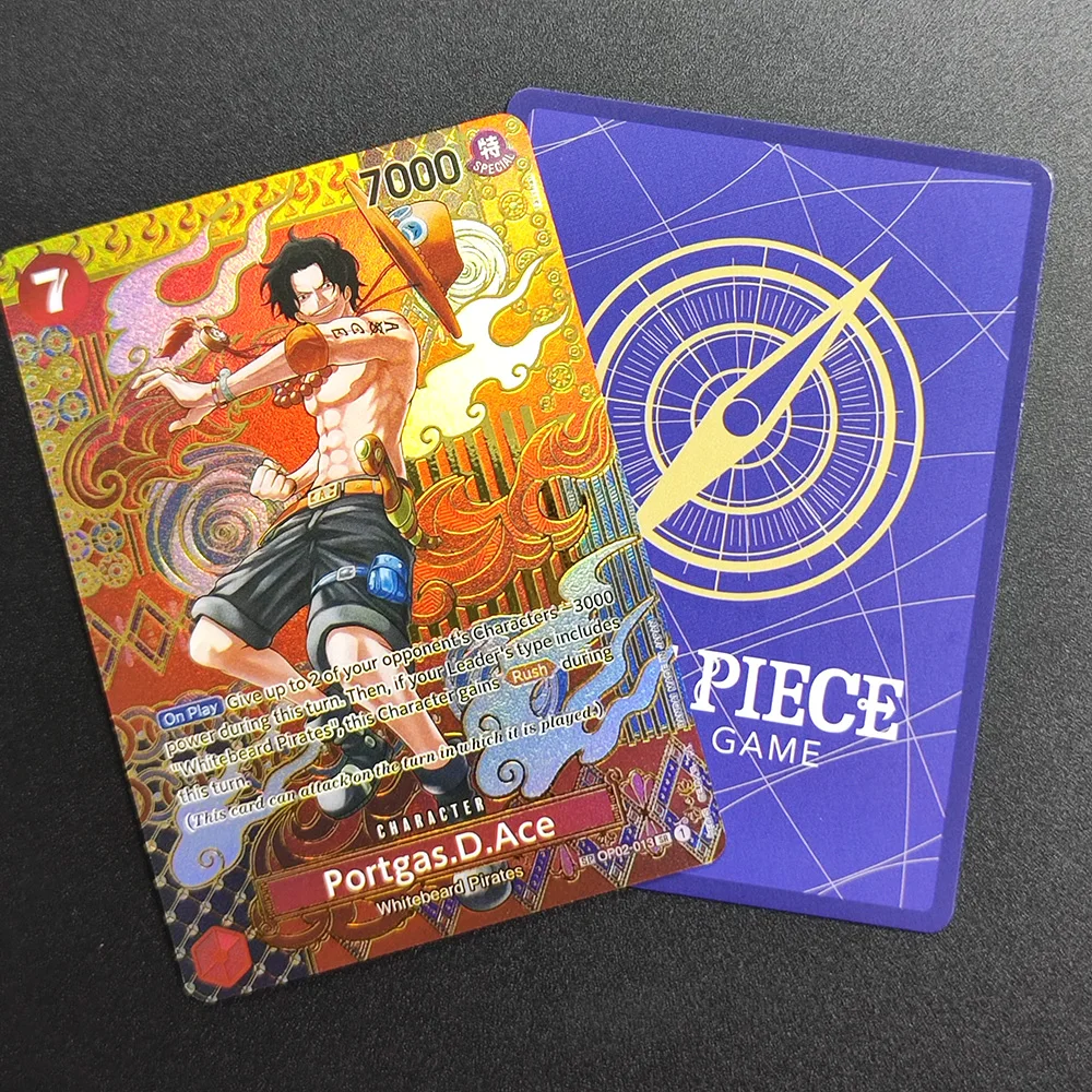 

Proxy One Piece Card 2024 One Piece EN OP08 Portgas.D.Ace OP02-013 Super Rare Collectibles Card Single Classic Anime Cards Toys