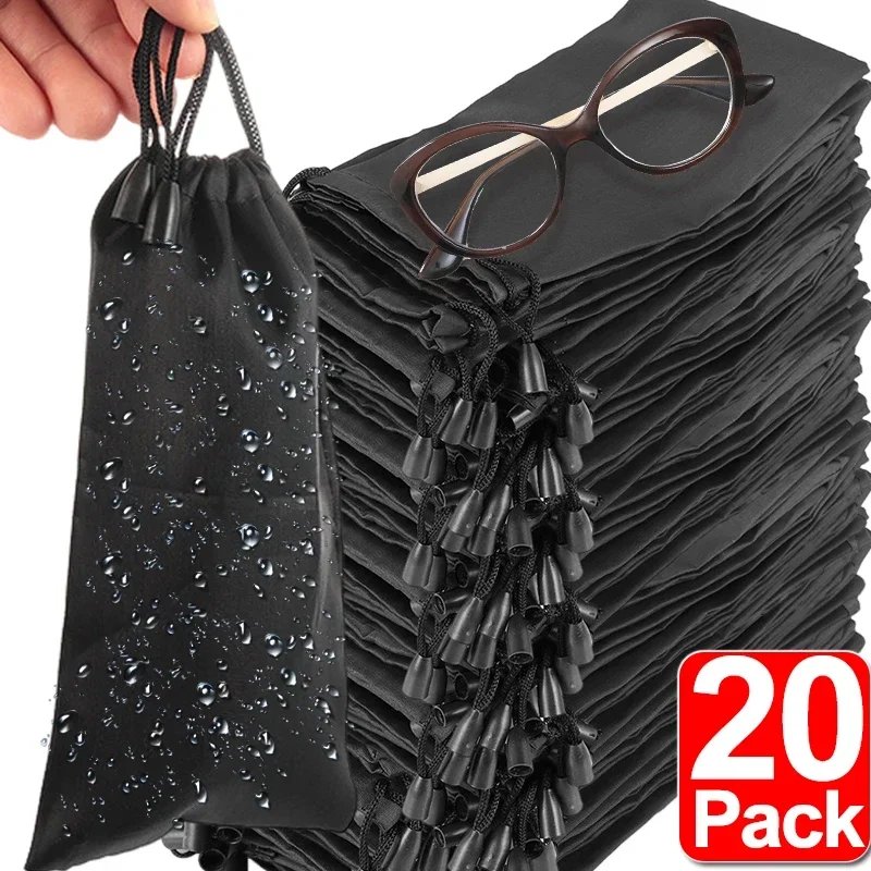 1/20pcs Soft Cloth Waterproof Sunglasses Bag Microfiber Dust Storage Pouch Glasses Carry Bag Portable Eyewear Case Container