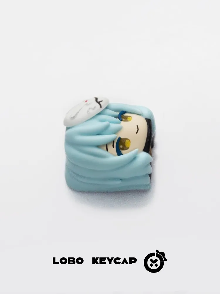 Slime Artisan Keycap Mechanical Keyboard Accessories Resin Art Cute Cartoon Blue Computer Accessories Keycap Customization Gift