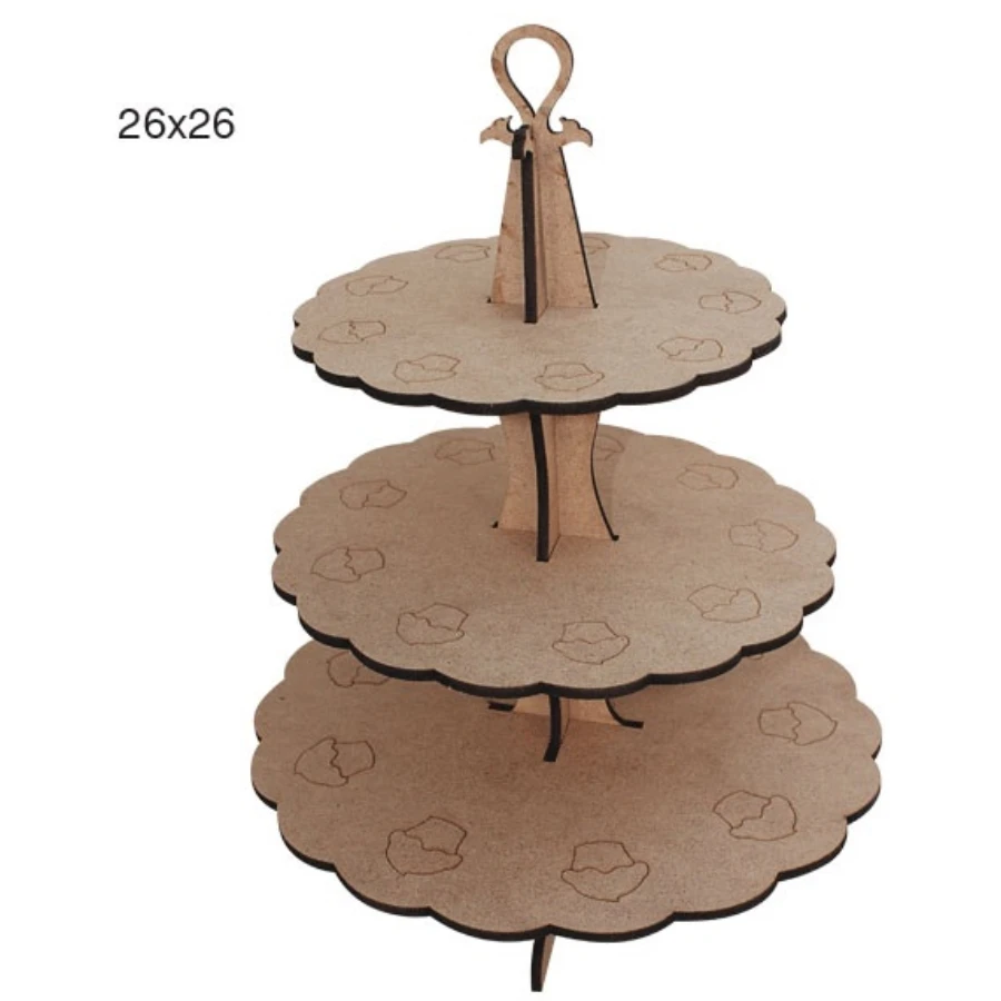 L163 Embroidered 3 Layer Pastalık, Unpainted Mdf Wood Ductile