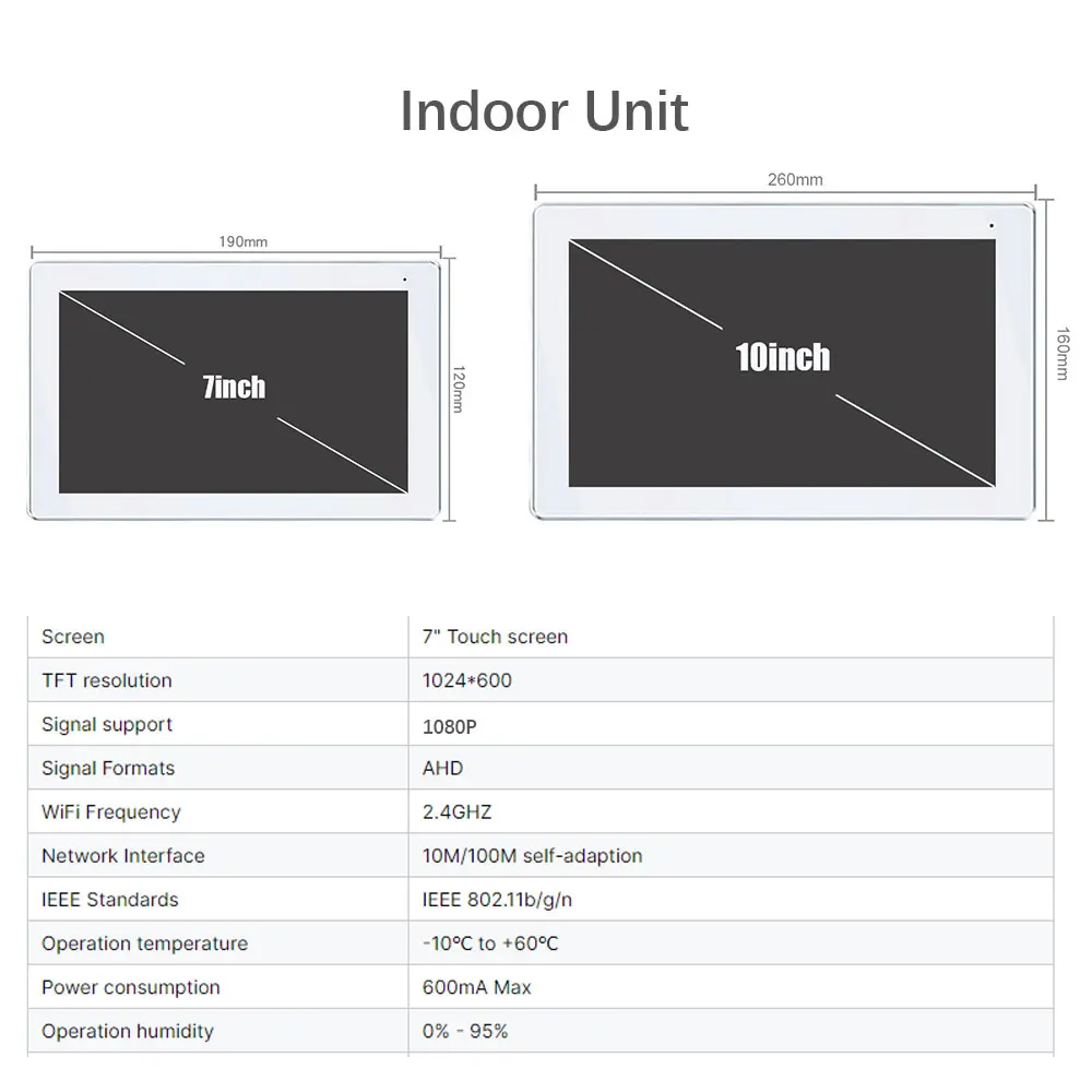 IP 보안 카메라 POE 스위치 7inch10 터치 모니터를 갖춘 Tuya 스마트 1080P 디지털 IP 비디오 인터콤 시스템