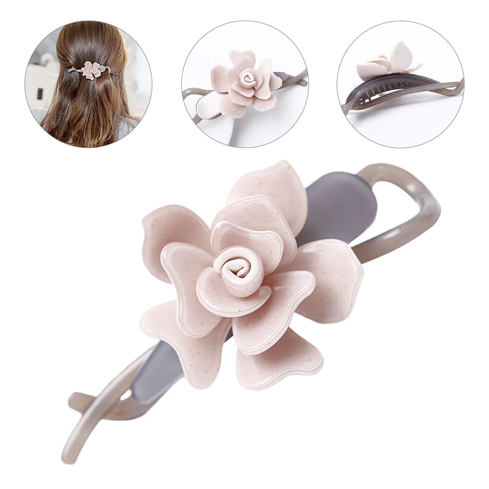 

Зажим для волос с большим цветком, гладкий пластиковый материал, легкий дизайн для тонких, густых волос, декоративные заколки для повседневной моды