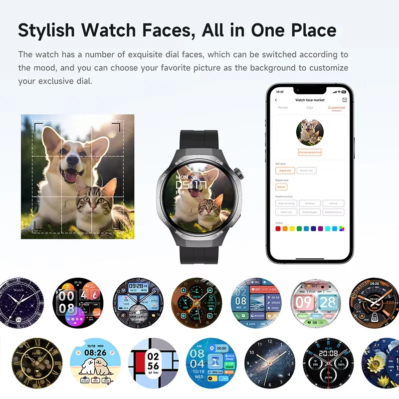 Para huawei relógio gt5 relógio inteligente masculino 5 pro amoled tela hd bluetooth chamada nfc gps monitoramento de saúde smartwatches 2025 novo