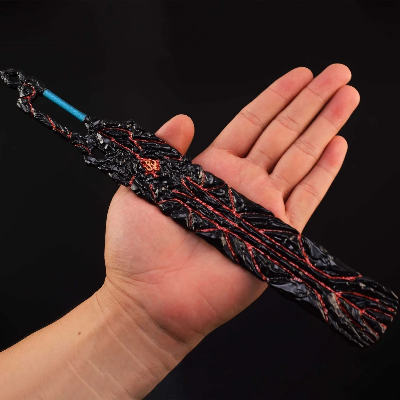 30cm/11.81in anime chinês espada periféricos arma modelo xiao yan xuanzhong régua diferente edição de fogo metal artesanato ornamentos