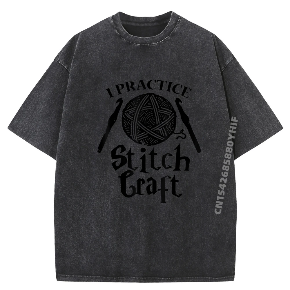 

Crochet Stitch Craft Big And Tall Printed T Shirts Breathable Washed Tee Shirt Mens Clothing Plus Size Adult Tops