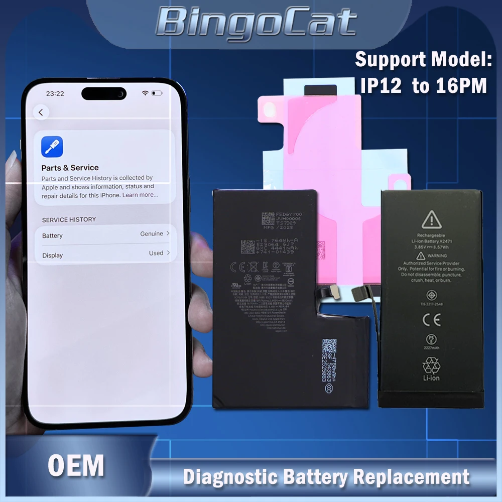 Batterie de diagnostic pour Apple iPhone 12 13 14 15 Mini Plus Pro Pro Max – Sans message d'erreur ou de numéro de pièce inconnu – Remplacement 100 % fonctionnel