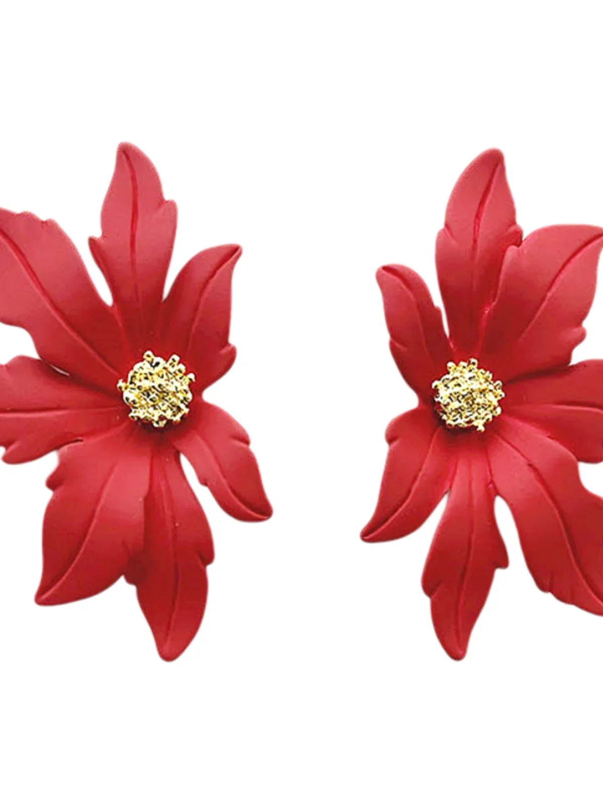 Red high-end super fairy flower niche light luxury earrings woman