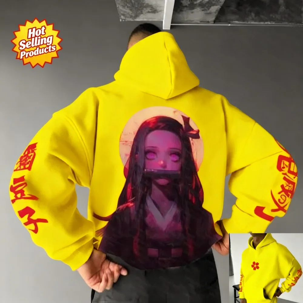 新しいアニメデーモンスレイヤーパーカー善逸阿賀津麻綿スウェットシャツ男性女性特大ルーズフィット快適ストリート秋冬 ​