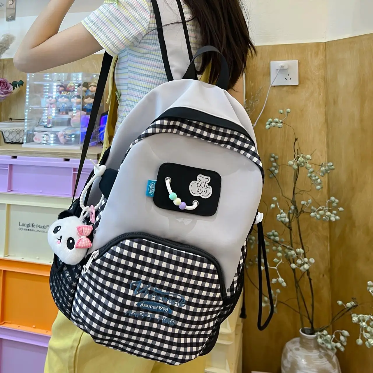 

High School University Vintage School Bag Women's Aesthetic College Style Backpack Retro Japanese Design Travel Bag for Men