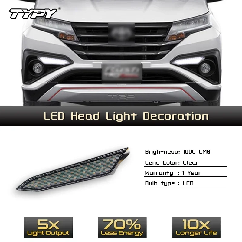 

Автомобильные светодиодные противотуманные фары TYPY для Toyota Rush 2018, автомобильные светодиодные дневные ходовые огни, динамический указатель поворота, автоаксессуары