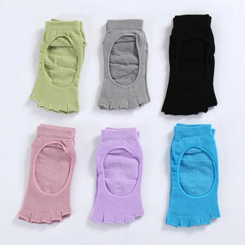 جوارب يوجا غير قابلة للانزلاق بدون أكمام قبضة لاصقة للنساء والرجال مضادة للانزلاق للسيدات في صالة الألعاب الرياضية واللياقة البدنية والرياضة بيلاتيس جورب رقص احترافي #6