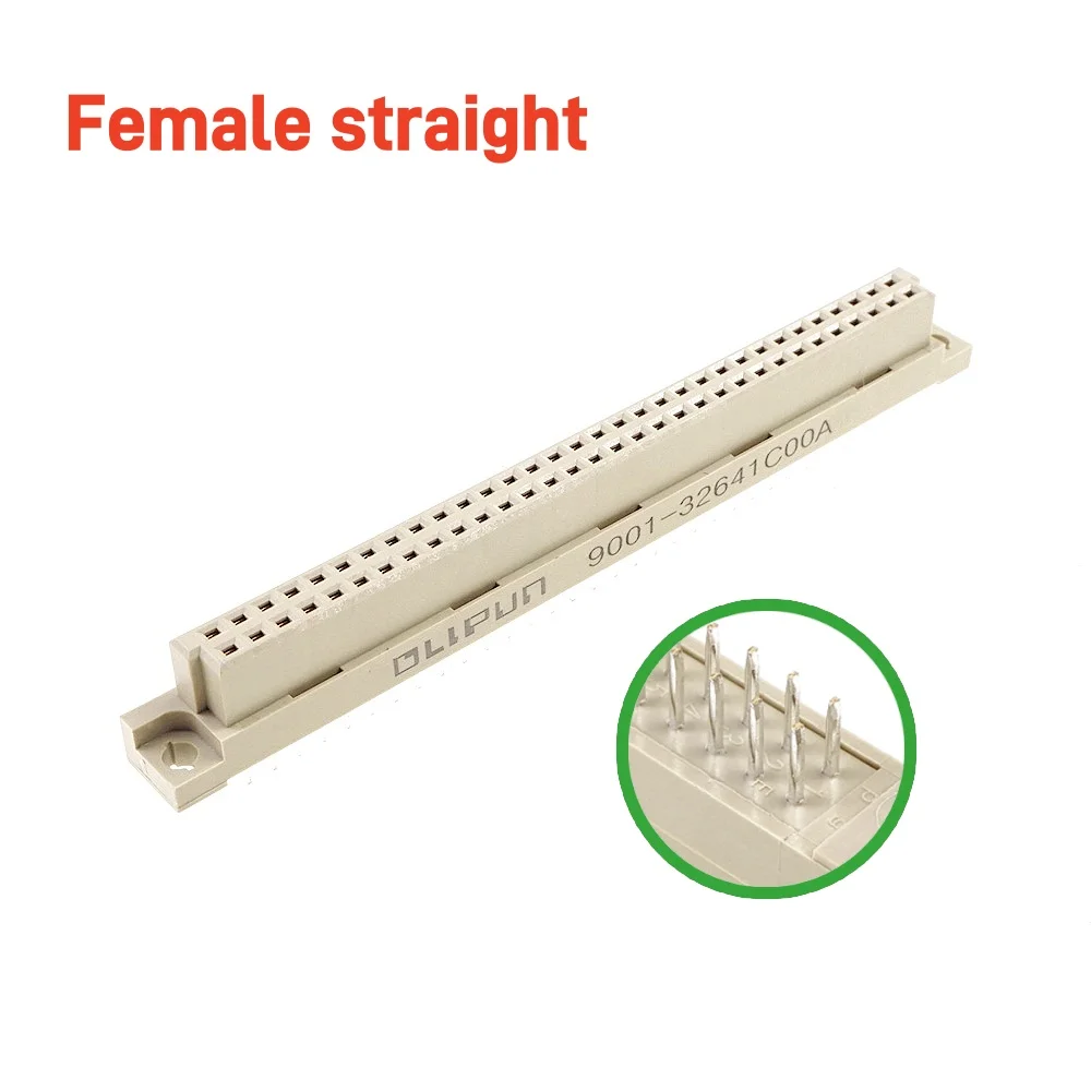 5 pcs DIN 41612 Header Connector Dual Row 64 Positions Male Female Straight Plug Right Angle Through Hole PCB Solder 2x32 Pin