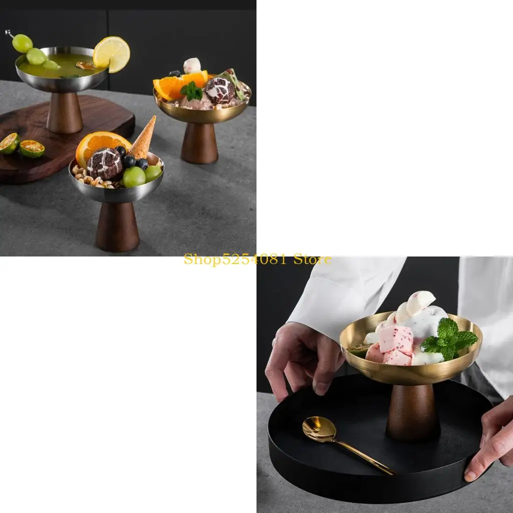 

AXYC Elegant Stainless Steel Ice Cream Container With Accent Dessert Serving Cup