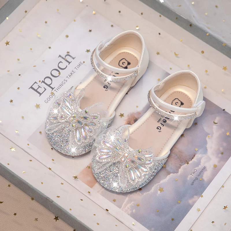 Toddler Girls Sparkly Sequins Sandals 2026 New Summer Kids Mary Jane Shoes Soft Sole Trendy Princess Girls School Party Wedding