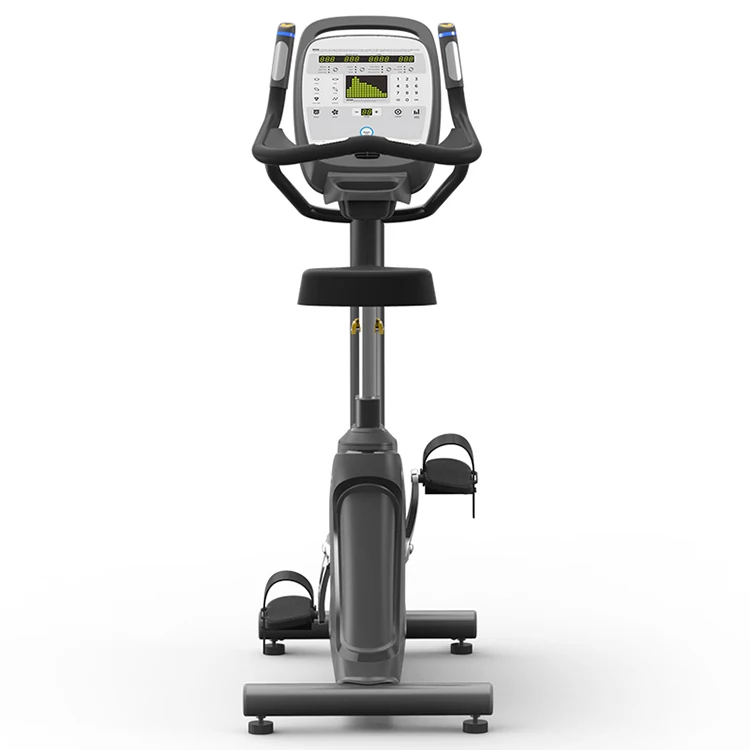 Indoor commercial stationary automatic vertical exercise bike with pedal steel frame 180 kg capacity
