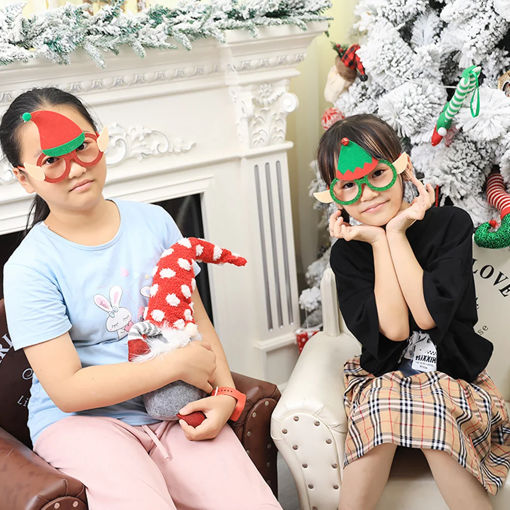 

4pcs Elf Christmas Party Eyewear For Adults Fun Festival Decorative Glasses Costume Props Decorative Glasses