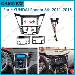 9 Inch For HYUNDAI Sonata 8th 2011-2015 Car Radio Android Stereo MP5 Player 2 Din Head Unit Fascia Casing Frame Dash Cover