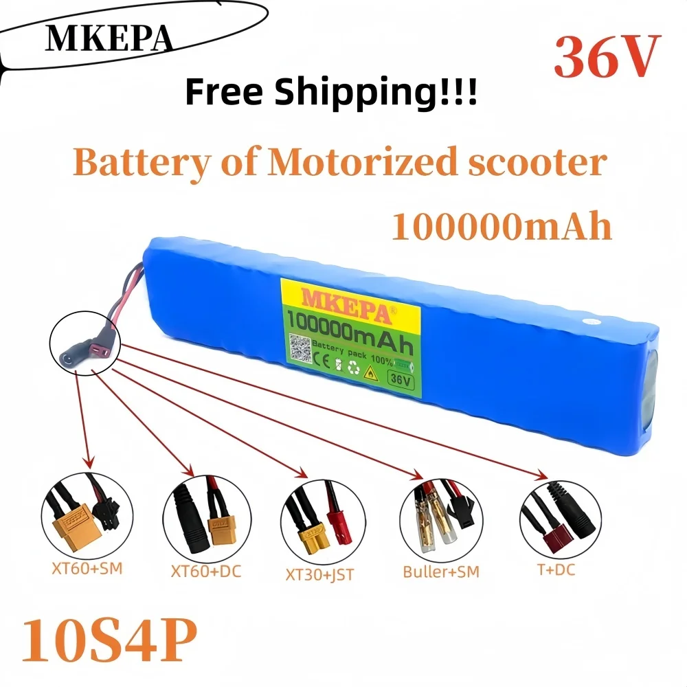 

10S4P 36V Lithium battery 18650 battery pack 100000mAh for Motorized scooter, 36V 100Ah for Motorized scooter.