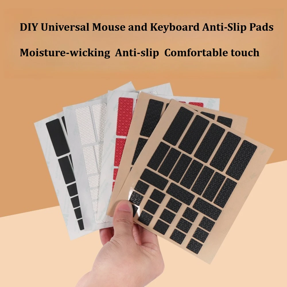 1Set DIY Anti-Slip Wear-Resistant Universal Style Mouse and Keyboard Sticker Sweat-Proof Mouse Grip Sticker Tape