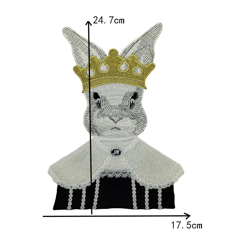 Collana di perline fatta a mano corona di coniglio ricamo di gatto Applique toppe per giacca di animali toppe per cucire fai da te per i vestiti