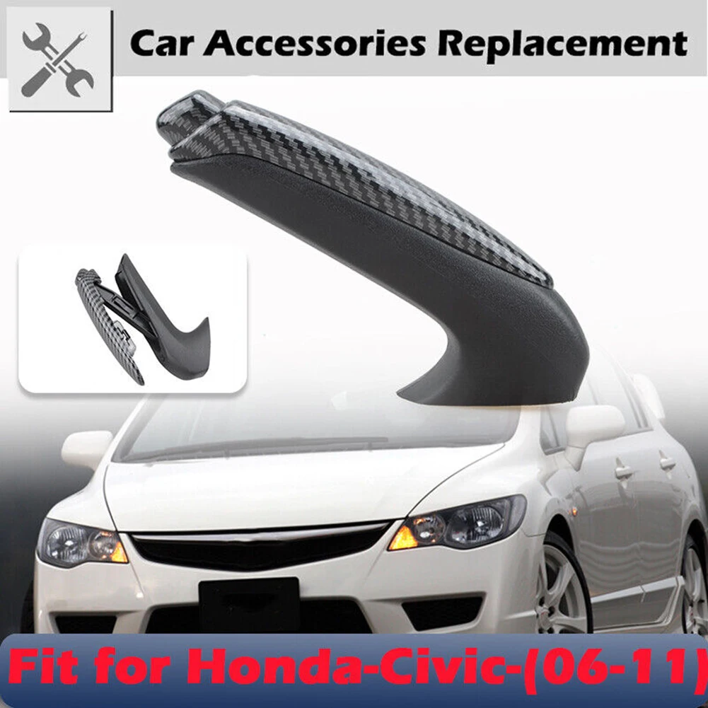 1pcCarbon Fiber Front Hand Brake Trim Cover Hot Sale For Honda Civic Coupe Sedan 2006 - 2011 Handbrake Lever Knob Moulding Parts