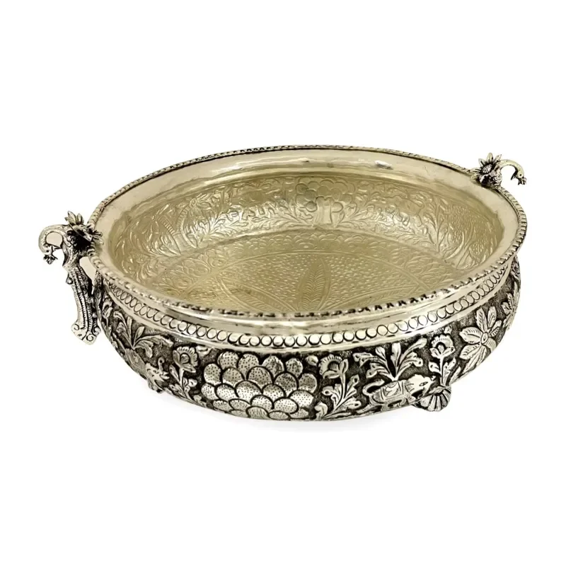 Silver hand-carved decorative bowl crafts home decoration modern style casting